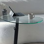 Hanah Home Fagioli - Mesa de centro negra con cristal templado
